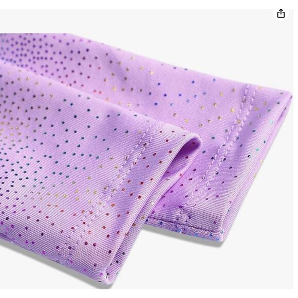 Leotard for Girls 82% spandex 18% polyester Sparkles Purple Solid SIZE 7/8 - Picture 6 of 6